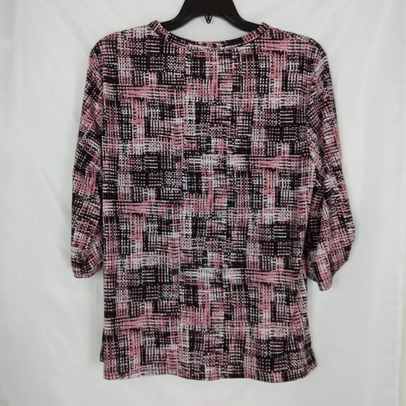 Always Indigo | Bundle of 2 Knit Button Front Pleated Tops Pink Purple | Size 1X - Picture 4 of 8